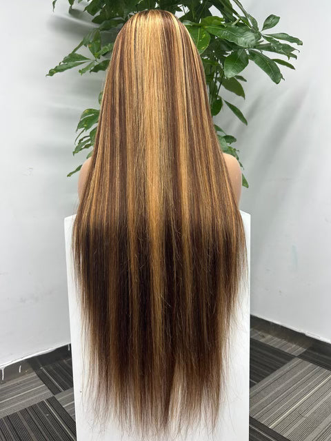 Highlight straight TRANSPARENT FRONTAL Wig